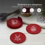 Earth Friendly Dockie Stand & Printed Coasters Set of 6 | Christmas Gifting | Coasters for Dining Table for Hot Pots | Made with Rice Husk Biocomposite | Must-have Christmas picks - Image 6