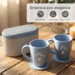 Earth Friendly Mr & Mrs Coffee Mugs For Couple | 300 ml | Two Mugs, Coasters Set of 2, Keychain & One Loopac Box | Wedding gift for Couples | Made with Rice Husk - Image 6
