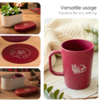 Earth Friendly Christmas Gifts For Family & Friends | Printed Mug and Coasters Set of 2 | Loopac Box | 350 ml | Mugs for Gifts | Made with Rice Husk - Image 7