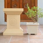 Earth-Friendly Plant Pot Set for Home Big Size | 20 inch & 8 inch, Pack of 2 | Pots Made with Rice Husk & Bamboo Biocomposite | UV Protected Plant Pots | Tulasi Kota Set