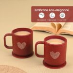 Earth Friendly Valentine Gifts for Couple | Gift for Girlfriend and Boyfriend | Love Gift  Set of 2 | 300 ml | Made with Rice Husk and Coffee Husk Biocompoiste - Image 7