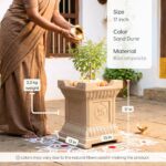 Earth-Friendly Brindavan Tulsi Pots for Home Big Size | 17 inch| Pack of 1 | Heavy Duty Tulasi Pot Made with Rice Husk & Bamboo Biocomposite | UV Protected Plant Pots | Tulasi Kota Set - Image 2