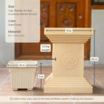 Earth-Friendly Plant Pot Set for Home Big Size | 20 inch & 8 inch, Pack of 2 | Pots Made with Rice Husk & Bamboo Biocomposite | UV Protected Plant Pots | Tulasi Kota Set - Image 2