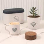 Earth-Friendly Valentine Gifts for Couple | Love Gift Set of 2 | 200 ml | Gift for Girlfriend and Boyfriend | Made with Rice Husk and Coffee Husk Biocompoiste