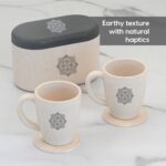 Earth Friendly Gifts | Mandala Printed Mug and Coasters Set of 2 | 300 ml | Keychain, Loopac Box, Gift Card | For Family and Friends | Mugs for Gifts | Made with Rice Husk - Image 4