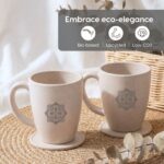 Earth Friendly Gifts | Mandala Printed Mug and Coasters Set of 2 | 300 ml | Keychain, Loopac Box, Gift Card | For Family and Friends | Mugs for Gifts | Made with Rice Husk - Image 5