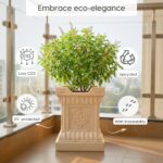 Earth-Friendly Brindavan Tulsi Pots for Home Big Size | 17 inch| Pack of 1 | Heavy Duty Tulasi Pot Made with Rice Husk & Bamboo Biocomposite | UV Protected Plant Pots | Tulasi Kota Set - Image 3