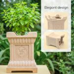 Earth-Friendly Brindavan Tulsi Pots for Home Big Size | 17 inch| Pack of 1 | Heavy Duty Tulasi Pot Made with Rice Husk & Bamboo Biocomposite | UV Protected Plant Pots | Tulasi Kota Set - Image 4