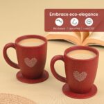 Earth Friendly Valentine Gifts for Couple | Gift for Girlfriend and Boyfriend | Love Gift  Set of 2 | 300 ml | Made with Rice Husk and Coffee Husk Biocompoiste - Image 4